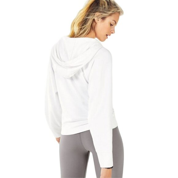 Fabletics Sweatshirt Sydney Twist Front Hoodie White Size Large - Picture 3 of 6